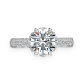 Anillo solitario de moissanita 2 ct en plata