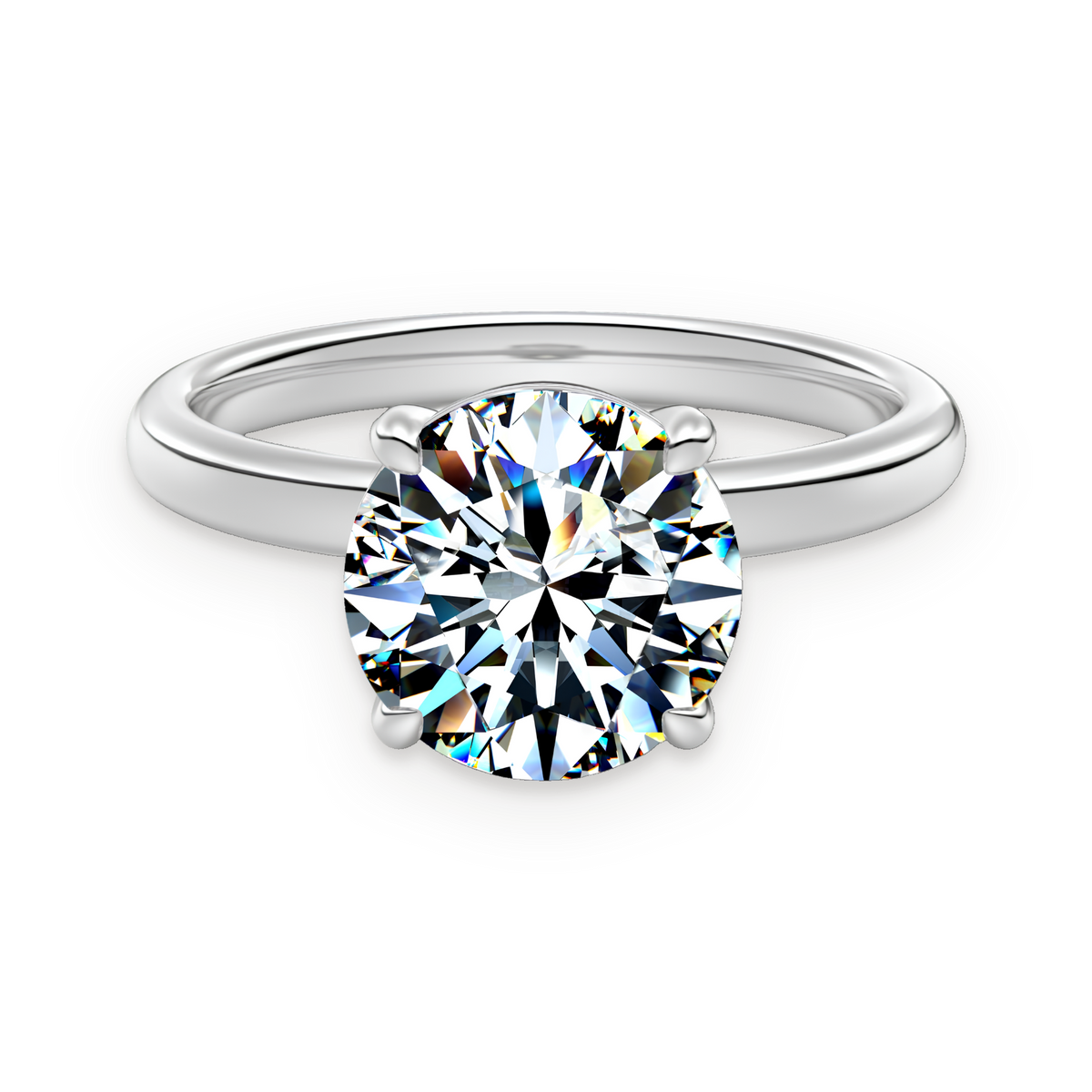 Anillo solitario de moissanita 3,0 ct en plata