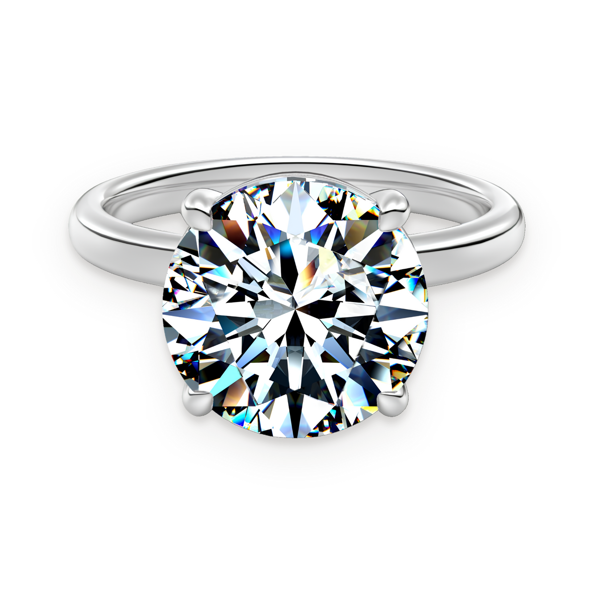 Anillo solitario de moissanita 5 ct en plata