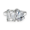 Anillo toi et moi de moissanitas 5 ct en plata