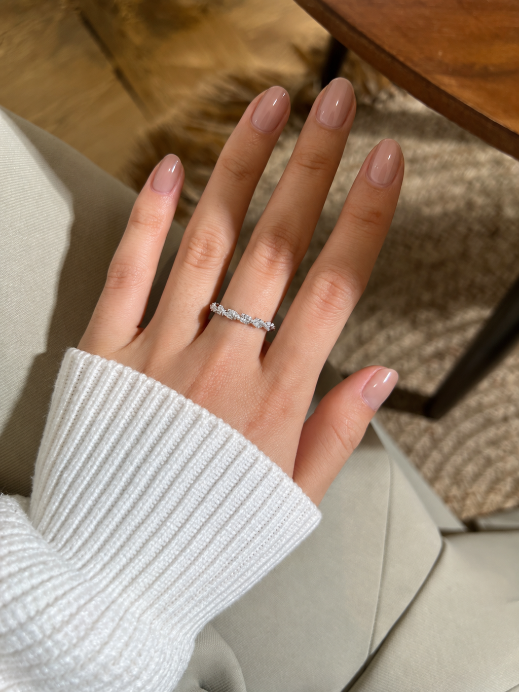 Anillo trenzado de moissanitas 0,245 ct en plata