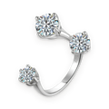 Anillo trío de moissanitas 2,5 ct en plata