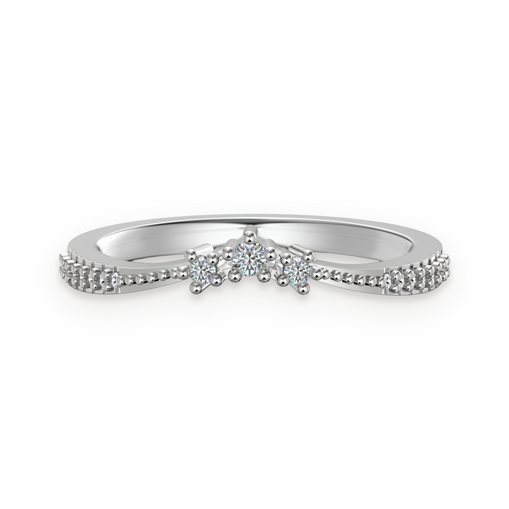 Anillo de tres piedras de moissanitas 0,12 ct en plata