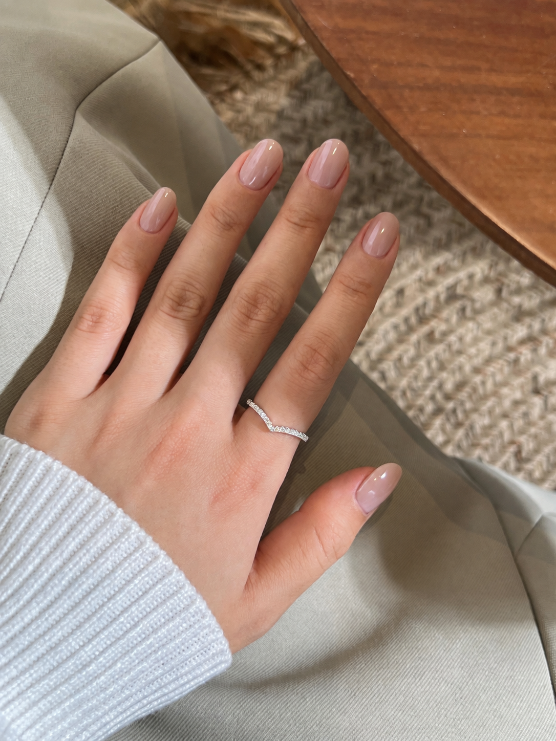 Anillo en V de moissanitas 0,19 ct en plata