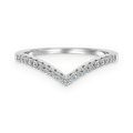 Anillo en V de moissanitas 0,19 ct en plata