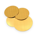 Anillo de discos superpuestos en acero dorado