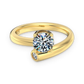 Anillo solitario de moissanita 1 ct dorado