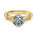 Anillo solitario de moissanita 2 ct dorado