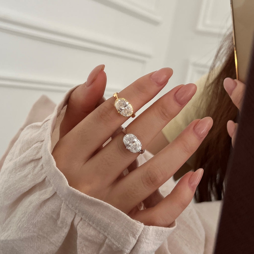 Anillo solitario de moissanita 4,5 ct en plata