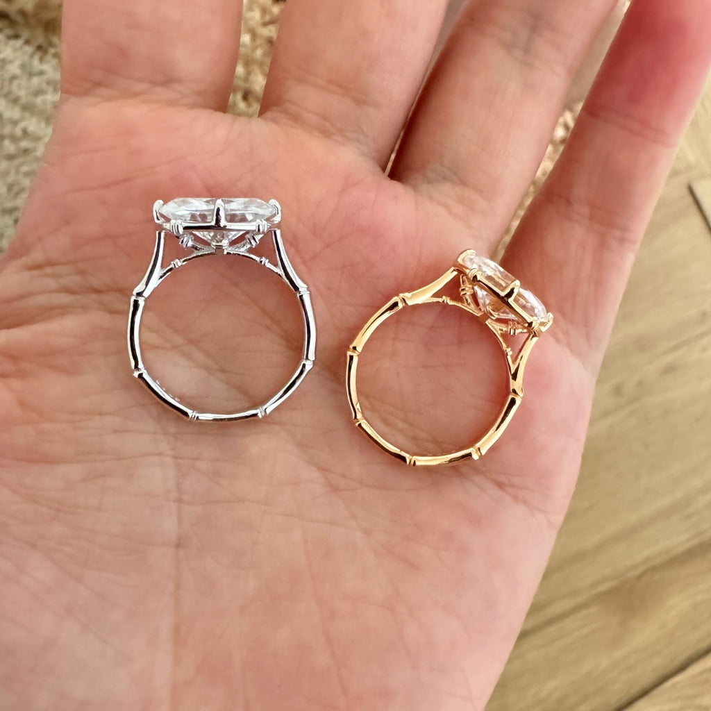 Anillo solitario de moissanita 4,5 ct en plata