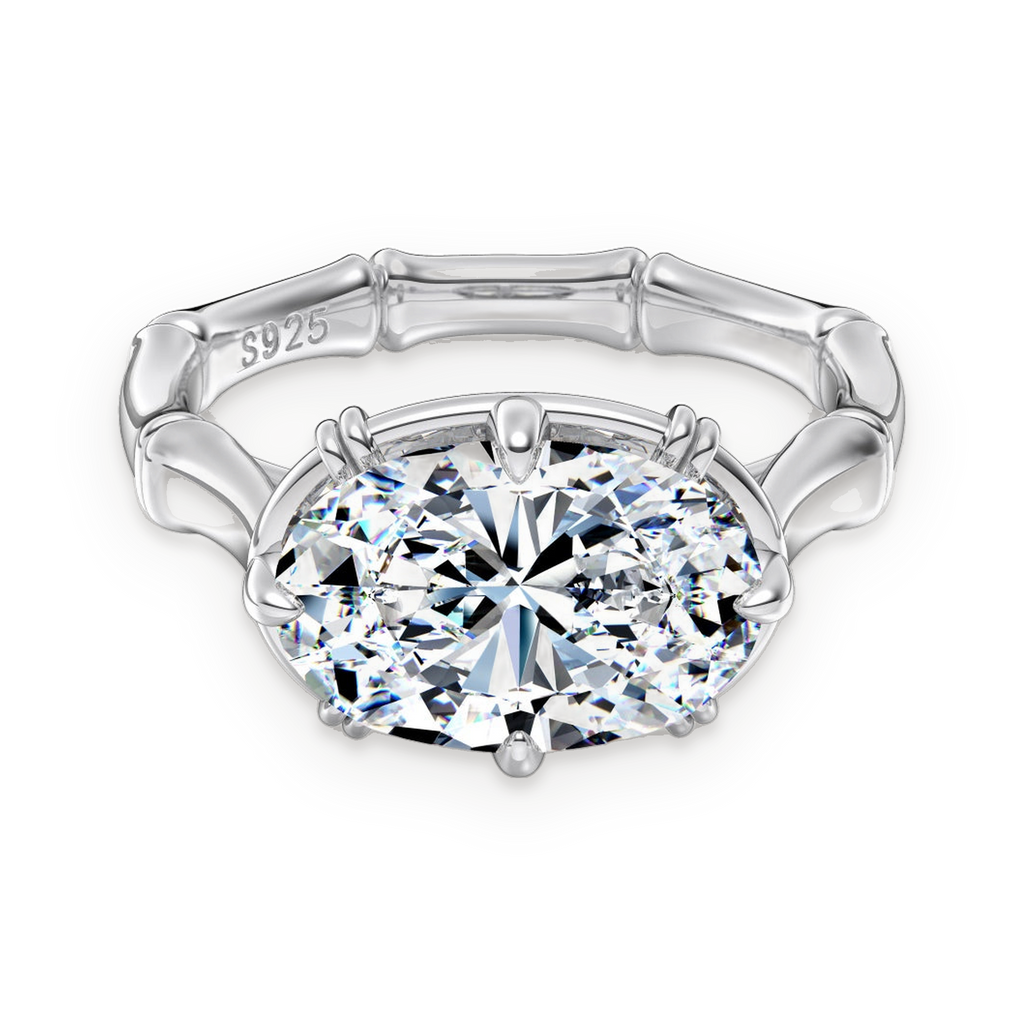 Anillo solitario de moissanita 4,5 ct en plata