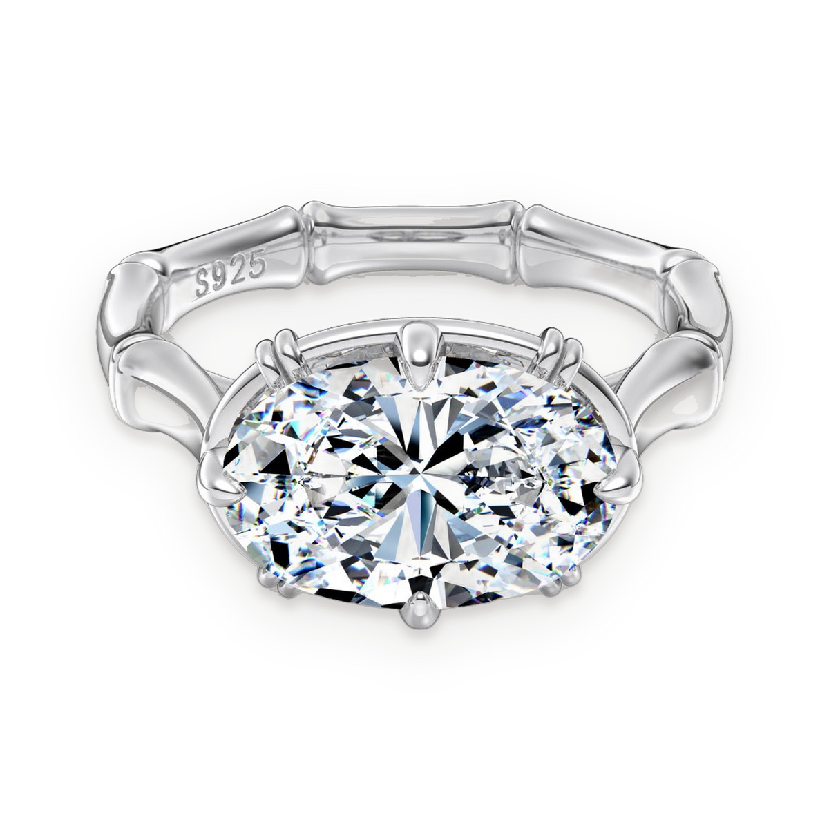 Anillo solitario de moissanita 4,5 ct en plata