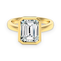 Anillo solitario de moissanita 4 ct dorado