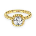 Anillo trenzado de moissanita 1 ct dorado