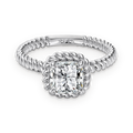 Anillo trenzado de moissanita 1 ct en plata