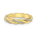 Anillo trenzado de moissanitas 0,01 ct dorado