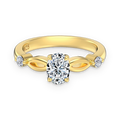 Anillo de tres piedras de moissanita 1 ct dorado