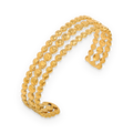 Pulsera brazalete triple en acero dorado