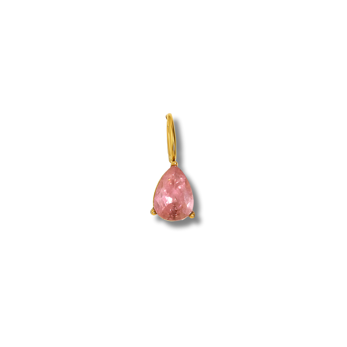 Charm de gota de circonita en acero dorado