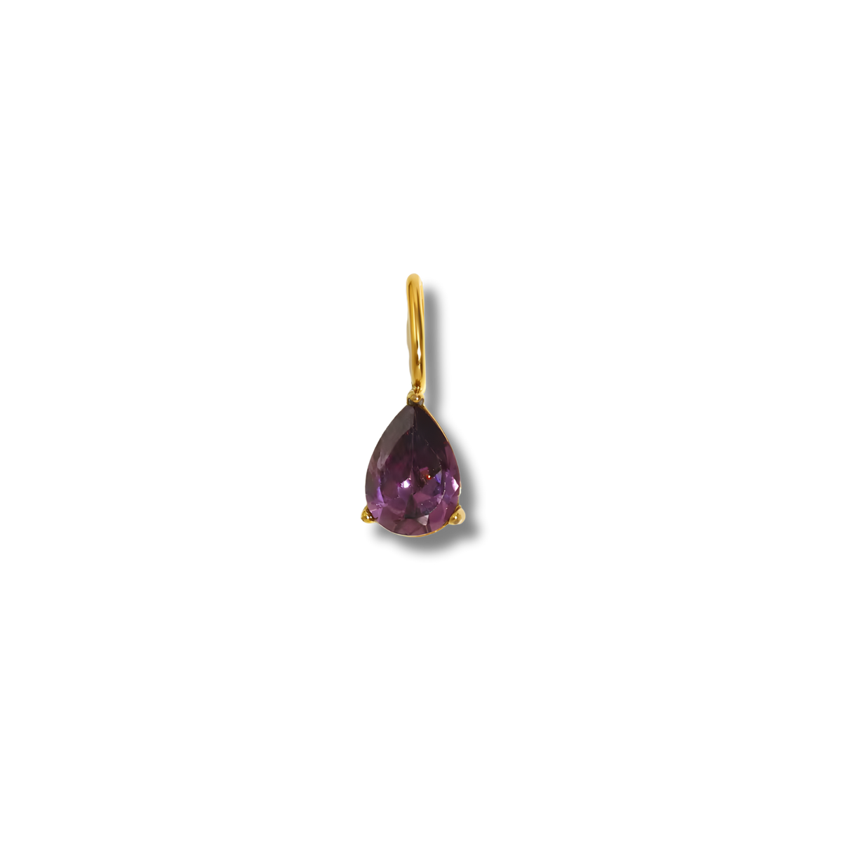 Charm de gota de circonita en acero dorado