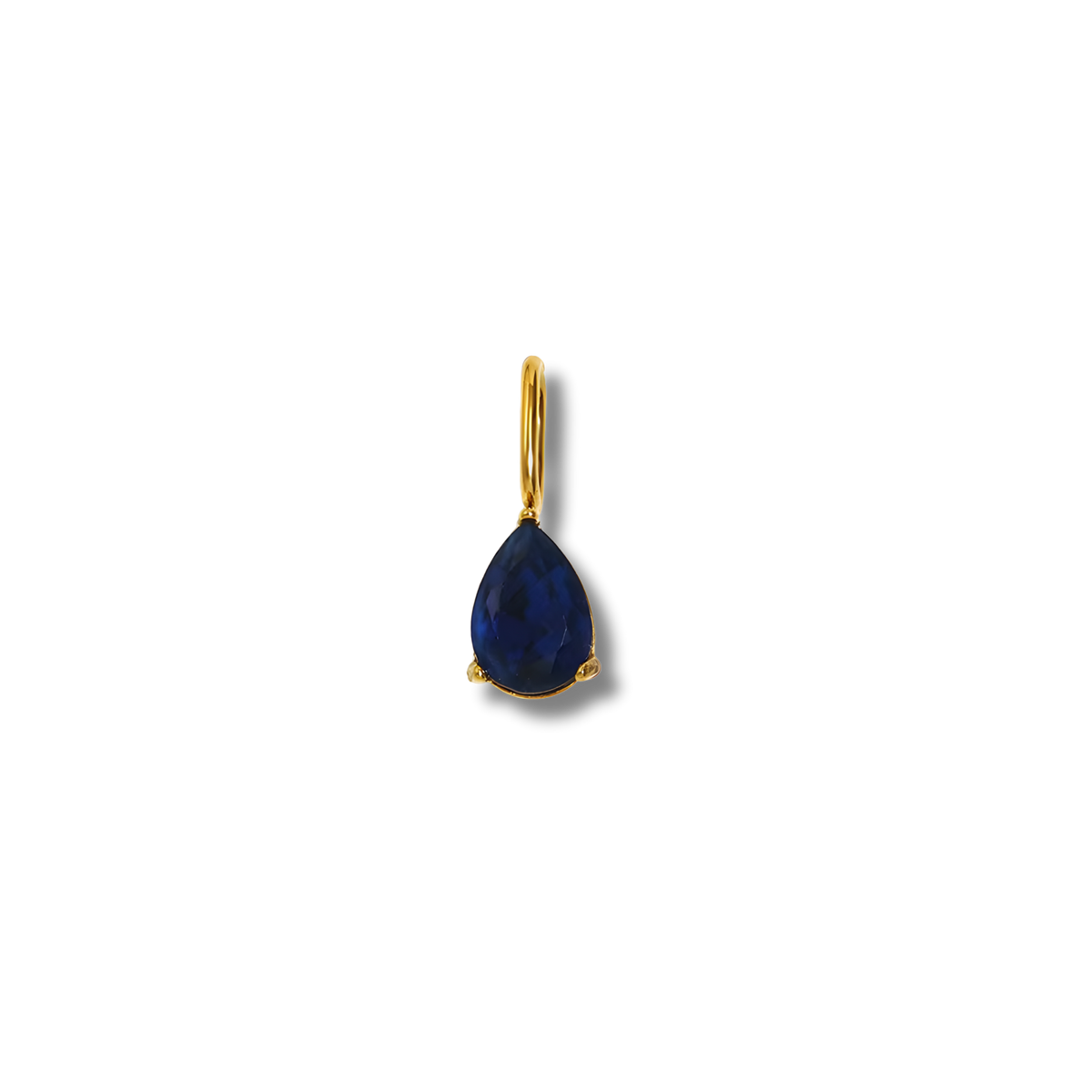 Charm de gota de circonita en acero dorado