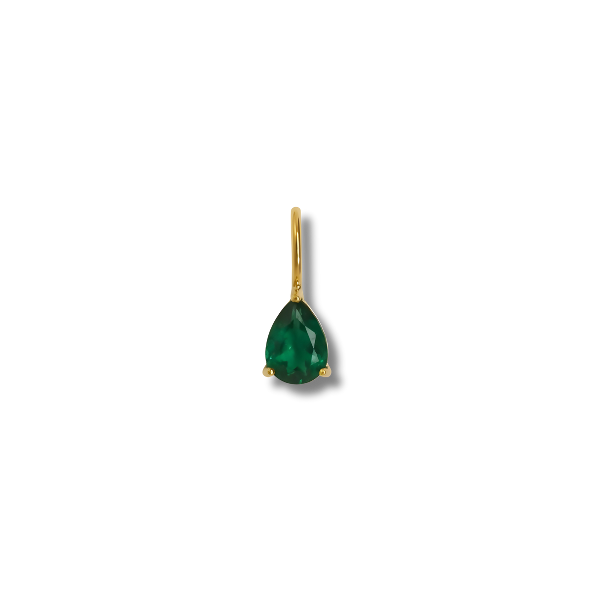 Charm de gota de circonita en acero dorado