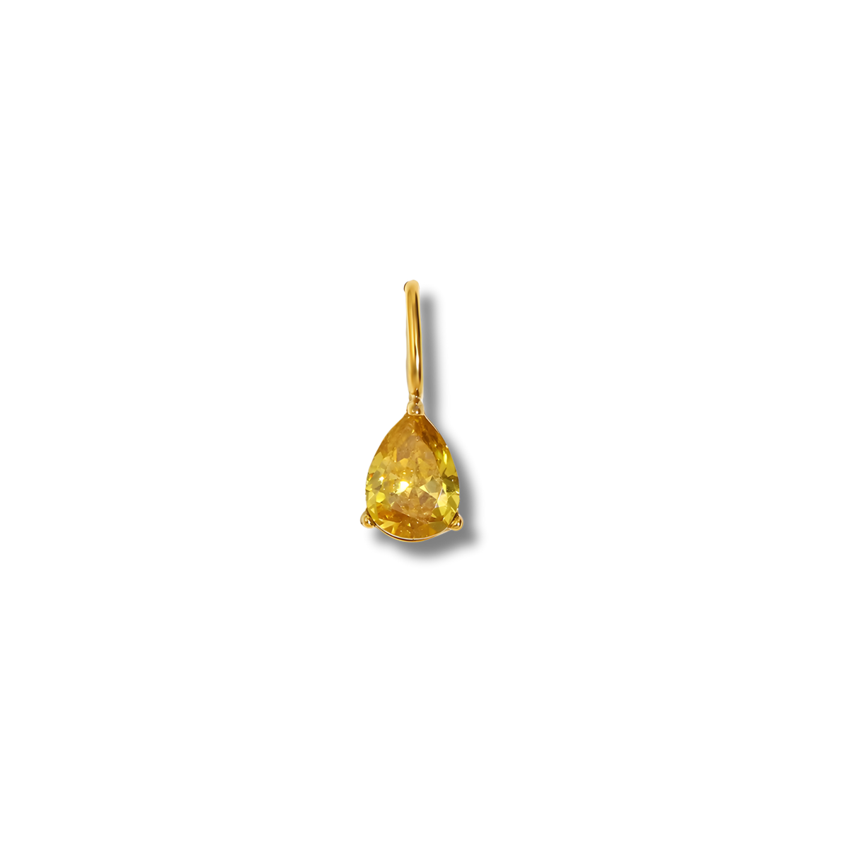 Charm de gota de circonita en acero dorado
