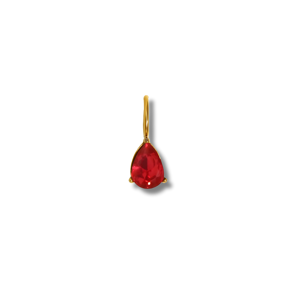 Charm de gota de circonita en acero dorado