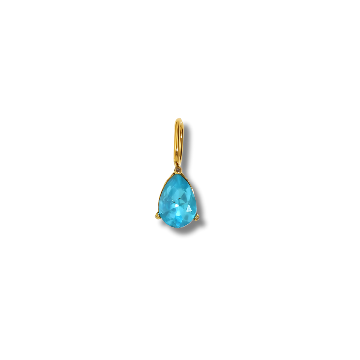Charm de gota de circonita en acero dorado
