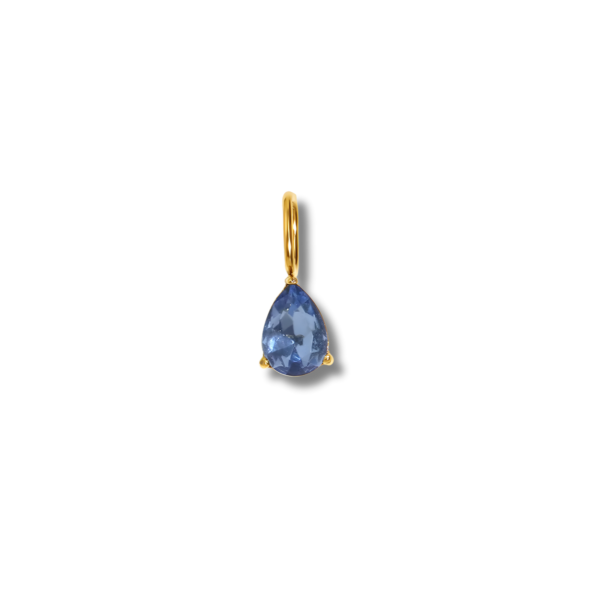 Charm de gota de circonita en acero dorado
