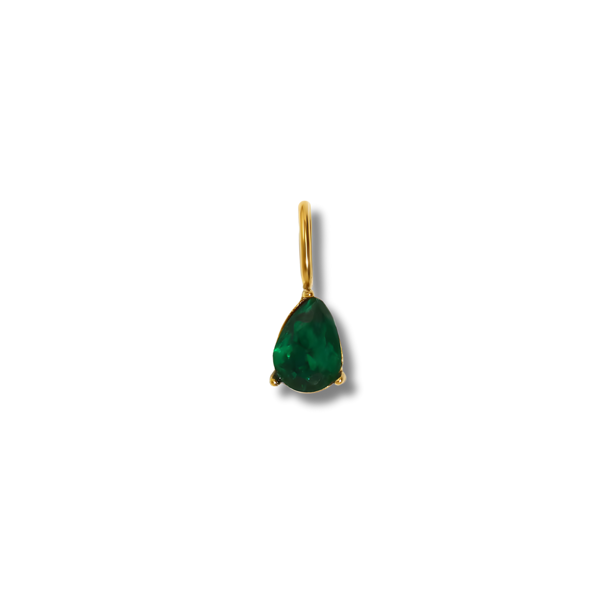Charm de gota de circonita en acero dorado