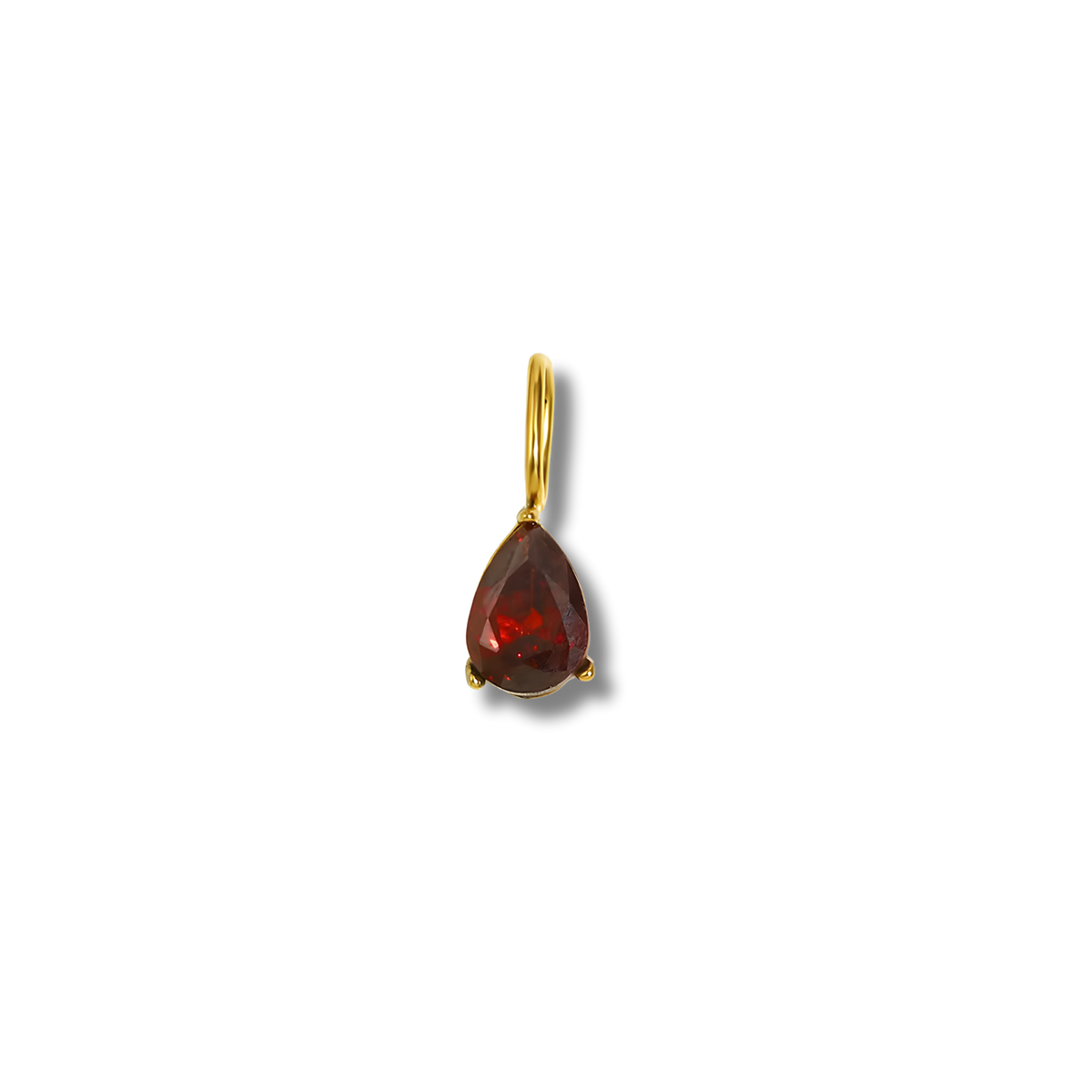 Charm de gota de circonita en acero dorado