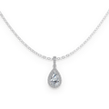 Collar con colgante de moissanita pera y halo 1 ct en plata