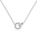 Collar con círculo de moissanitas 0,085 ct en plata