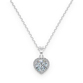 Collar con colgante de corazón de moissanita 1 ct en plata