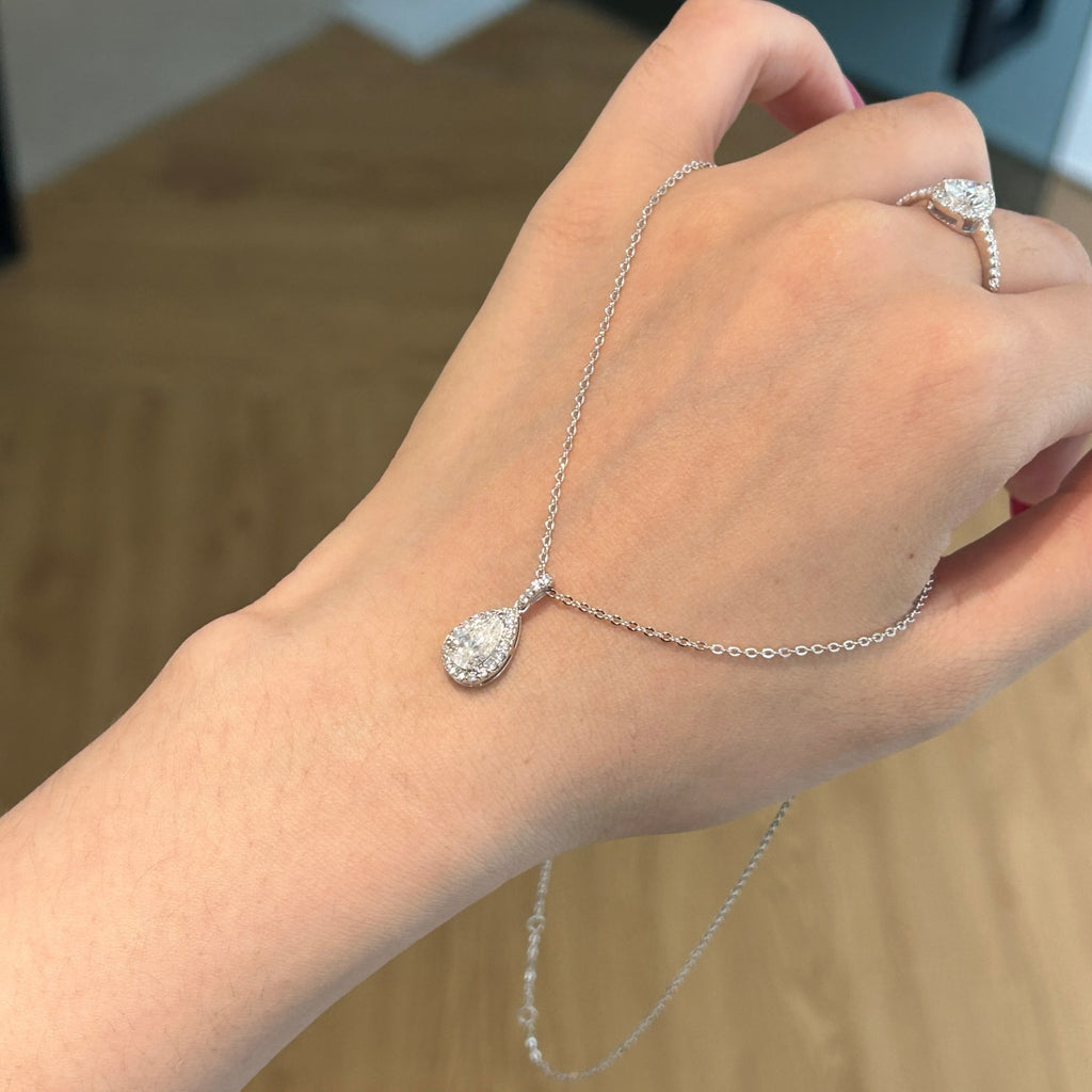 Collar con colgante de moissanita 1 ct en plata