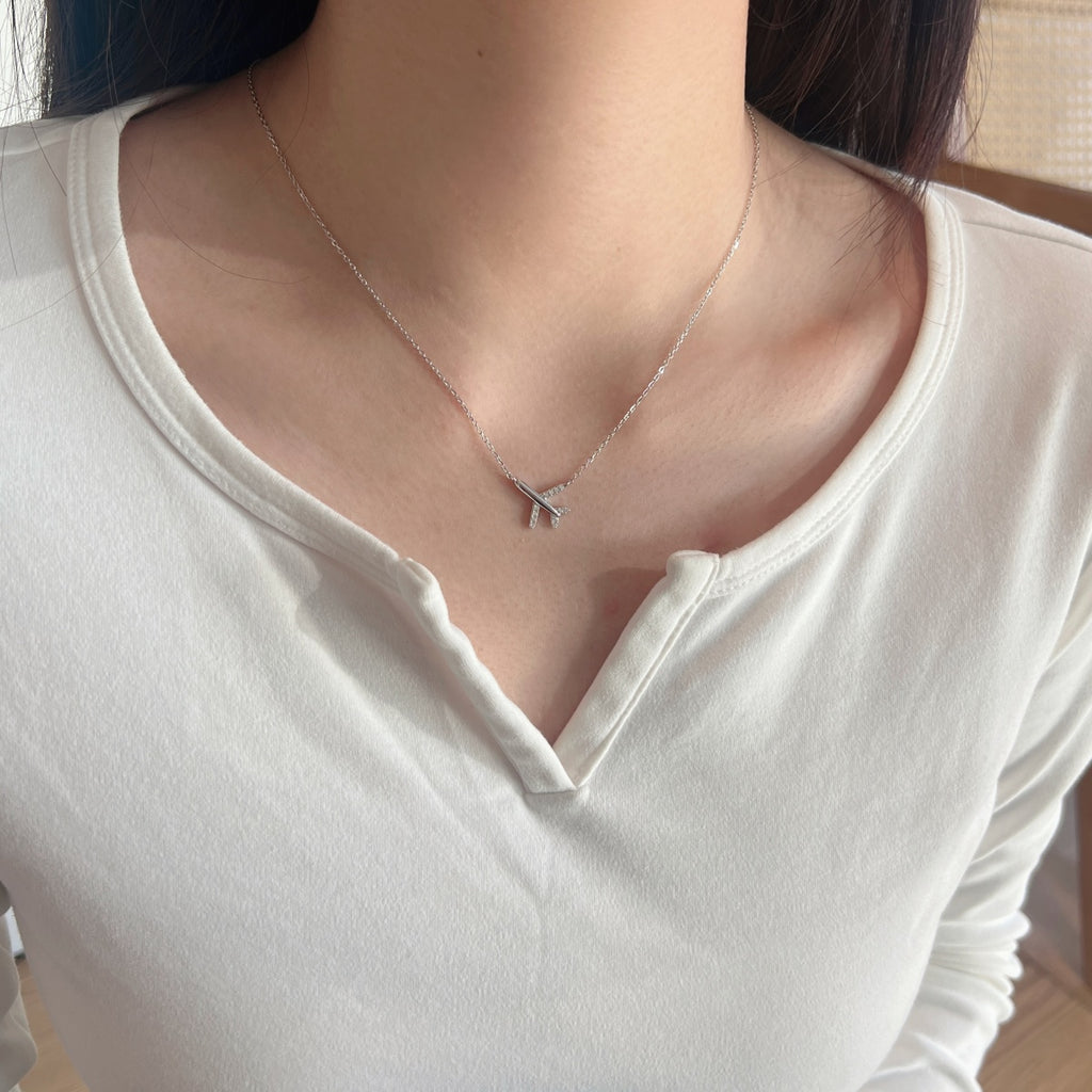 Collar con colgante de moissanitas 0,096 ct en plata