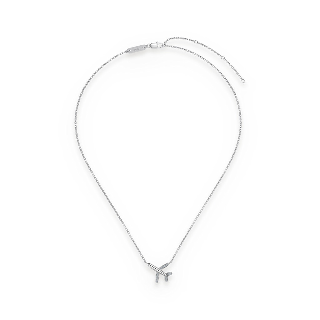 Collar con colgante de moissanitas 0,096 ct en plata