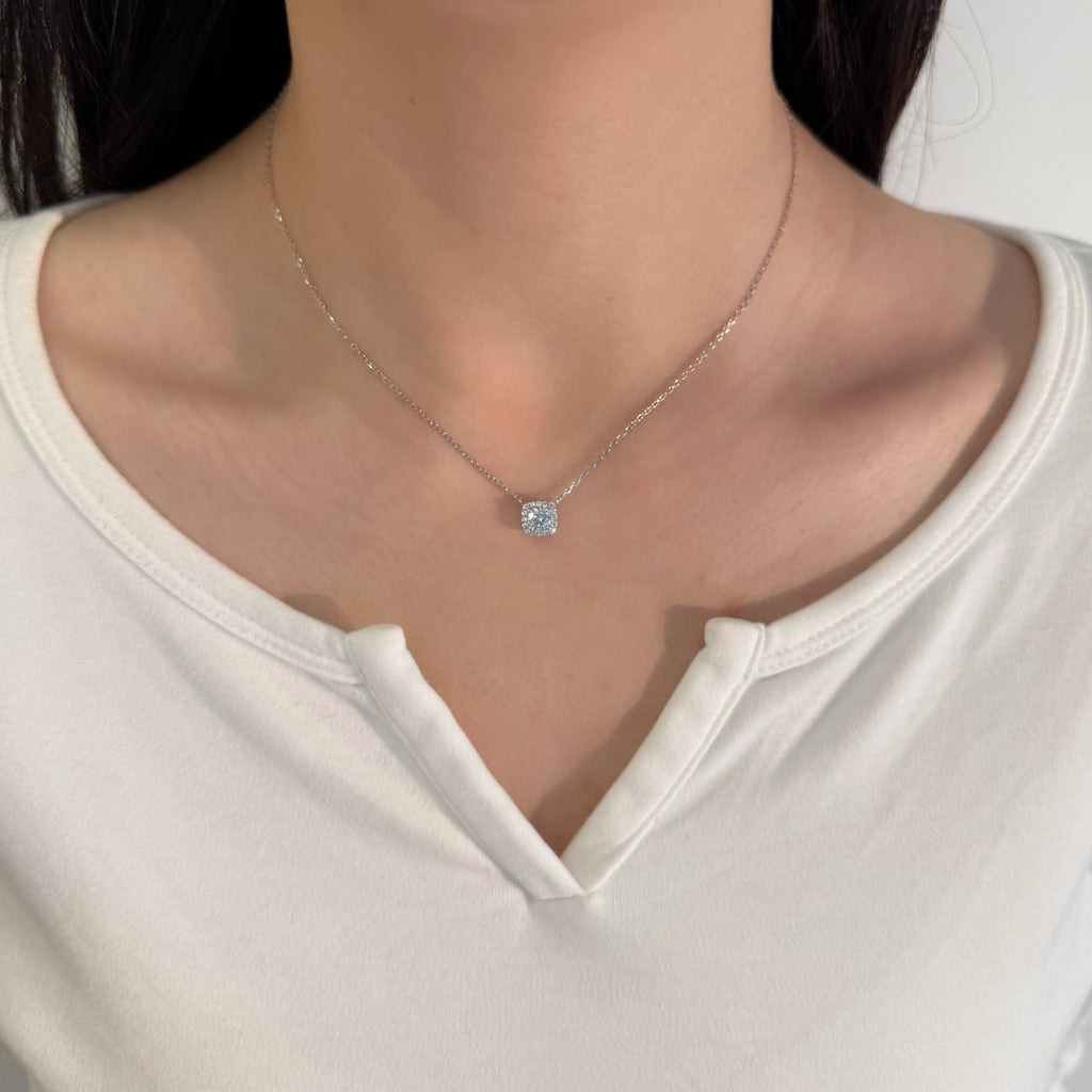 Collar con colgante de moissanitas 0,5 ct en plata