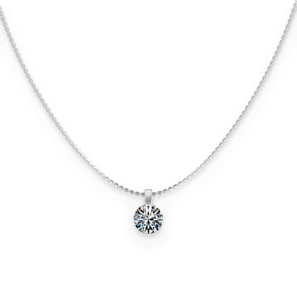 Collar con colgante redondo de moissanita 3 ct en plata