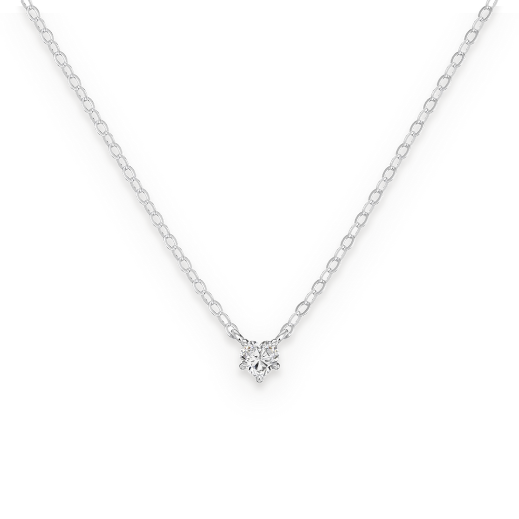 Collar con corazón de moissanita 0,3 ct en plata