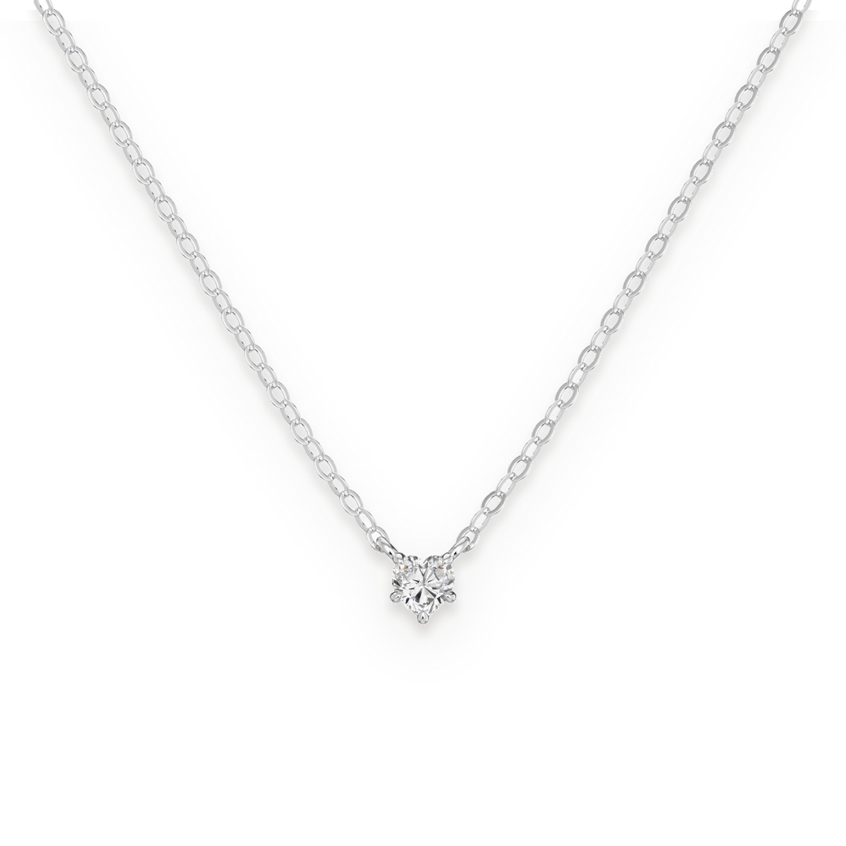 Collar con corazón de moissanita 0,3 ct en plata