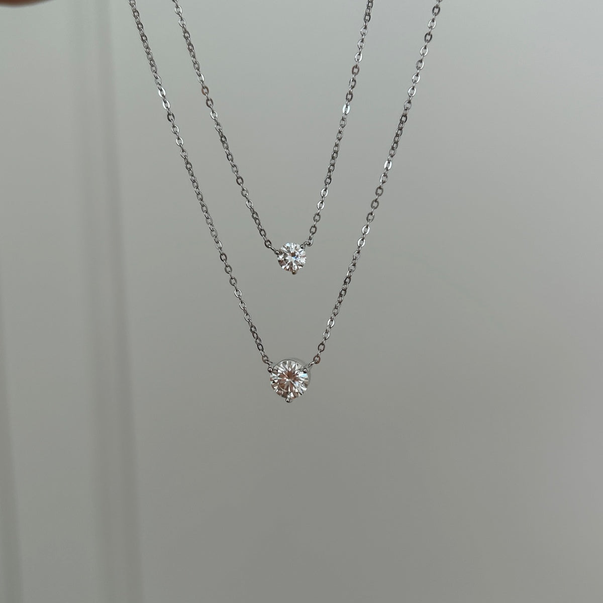 Collar con corazón de moissanita 0,5 ct en plata