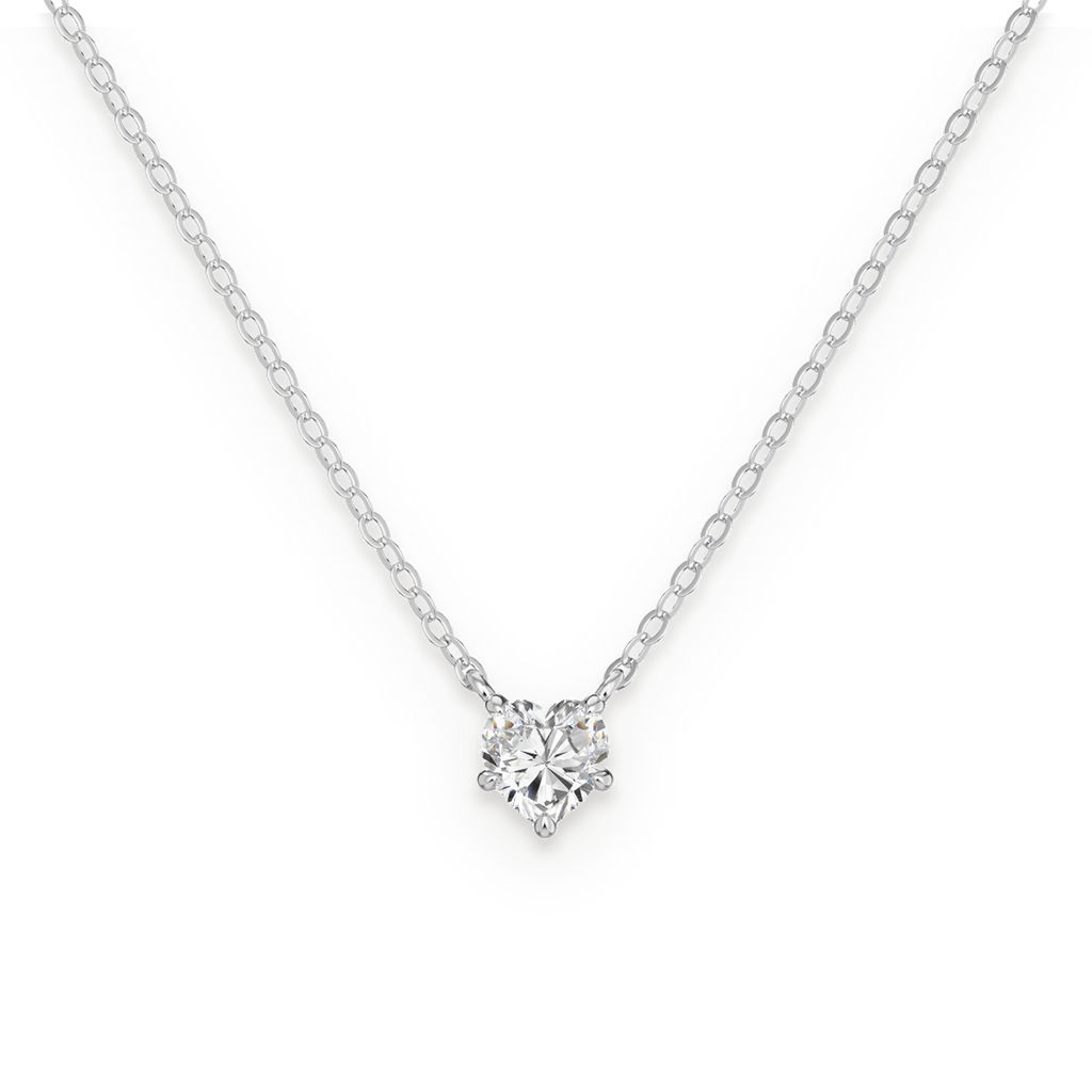Collar con corazón de moissanita 0,8 ct en plata