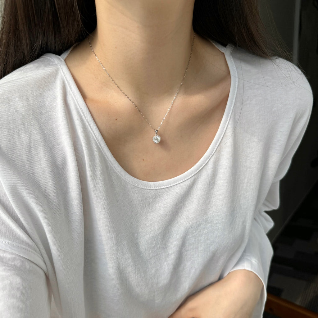 Collar con corazón de moissanitas 1 ct en plata