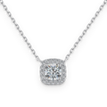 Collar con halo de moissanita 0,5 ct en plata