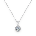 Collar con halo de moissanita 1 ct en plata
