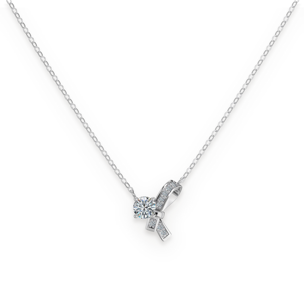 Collar con lazo de moissanita 0,6 ct en plata