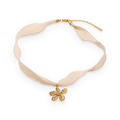 Collar con colgante de flor en acero dorado