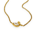 Collar con gota de circonita en acero dorado